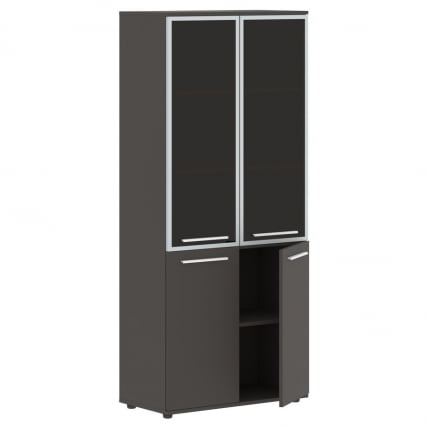 Шкаф комбинированный  с дверьми в металлической раме EDIS EHCS 85.7 Мокко Белый Мокко_1