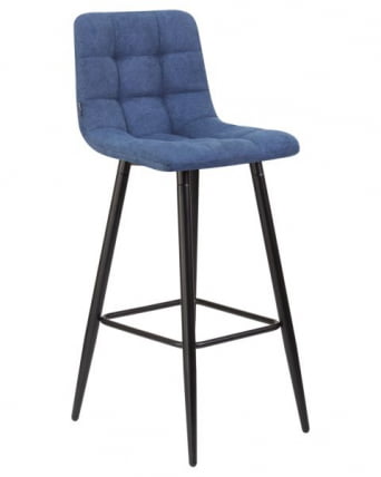 Стул барный ДОБРИН НИCОЛЕ (черные матовые ножки, синяя ткань (УФ860-14Б)) 2 шт / DOBRIN NICOLE (UF860-14B))_2