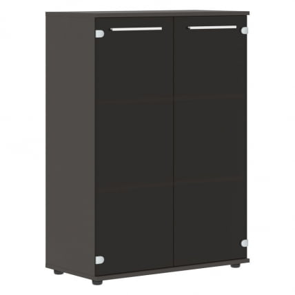 Шкаф со стеклянными дверьми EDIS EMCS 85.2 Белый Мокко_0