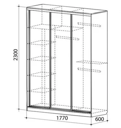 Шкаф-купе Бассо 4-600 Венге_3