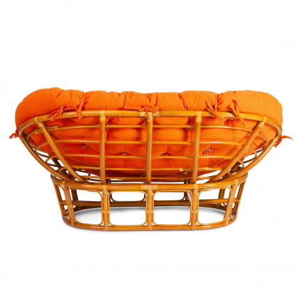 Диван MAMASAN/МАМАСАН 23/02 W /с подушкой/ подушка 182х119 см, 169х102х80 см, Pecan (орех), ткань, оранжевый, С 23_3