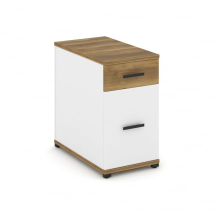 Тумба опорная/приставная с ящиком и распашным фасадом CONCEPT CN.TGO-005 B/W Сандал Янтарный Белый бриллиант Черный_0