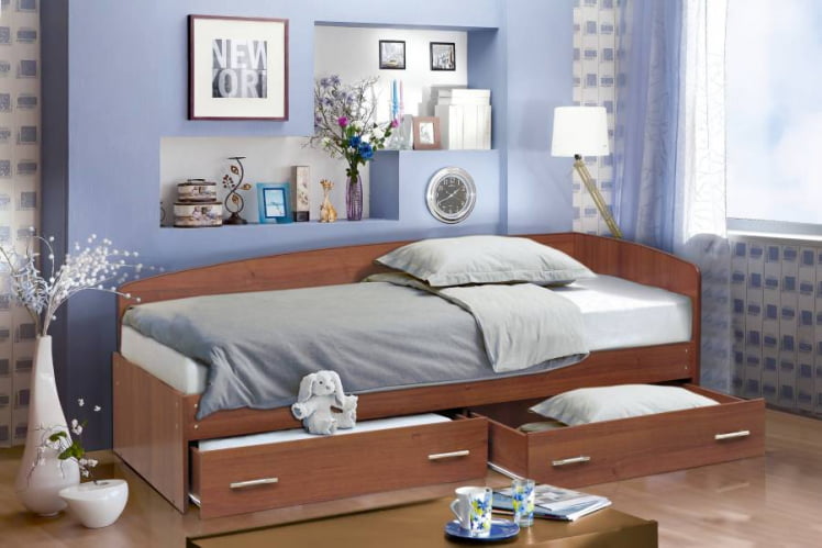 Кровать Софа №2 900*2000 Ясень шимо темный_0