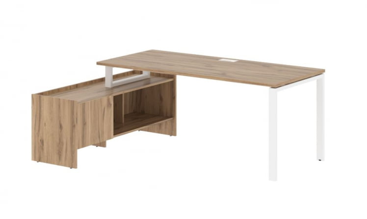 Стол с тумбой EDIS EUCT 19814 Дуб Денвер светлый Белый_0