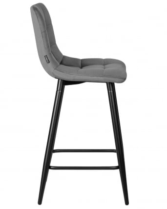Стул полубарный DOBRIN OLIVIA (черные матовые ножки, темно-серый велюр (108-91))_2