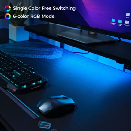 Стол для компьютера (для геймеров) U-образной формы с электрической регулировкой по высоте и трансформируемыми полками Eureka U-71_15