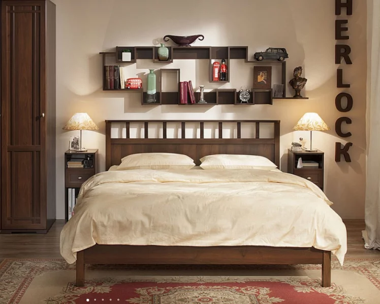 Кровать Люкс (1600) Sherlock 47 Орех шоколадный (спальня)_1