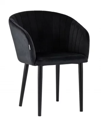 Стул с подлокотниками Нейтон велюр Черный_0