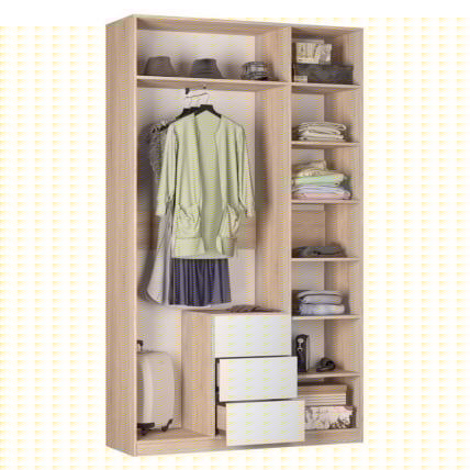 Шкаф распашный R-230х135х45-3-PO-M(ДСС-Белый)_1