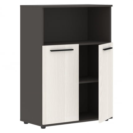 Шкаф с глухими малыми дверьми EDIS EMCS 85.3 Ясень Траун Черный Мокко_1