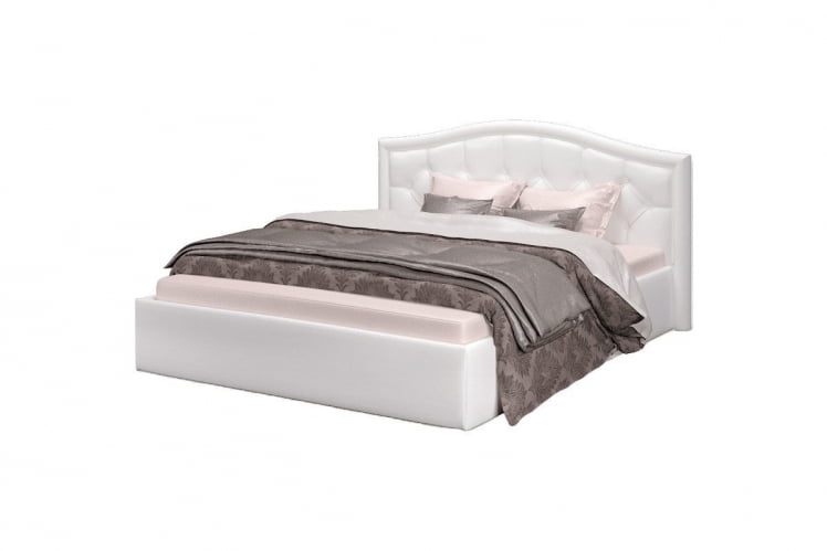 Кровать Стелла, 1600*2000 мм, искусственная кожа Vega white, белый_0