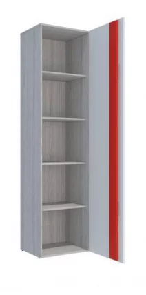 Пенал Палермо Юниор 02 Белый глянец Ясень шимо светлый Красный_2