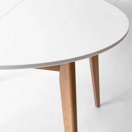 Стол обеденный Орион Plus 100x100 Морилка Орех Эмаль белая_1