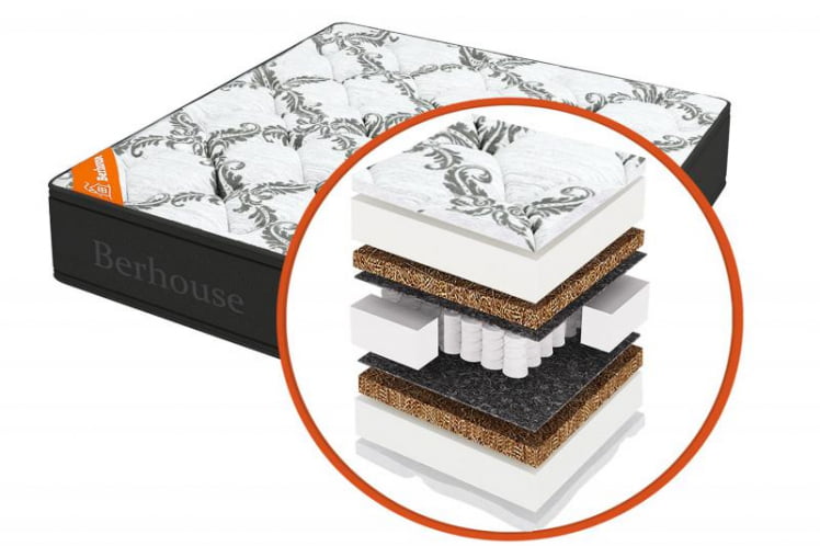 Матрас Mega холкон-кокос TFK Gray Night (Berhouse) Размер: 1200х2000 мм _0