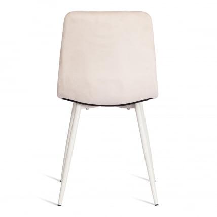 Стул CHILLY (mod. 7094-1) вельвет/металл, 44,5х52,5х86 см, beige (бежевый) HLR2 / белый_3