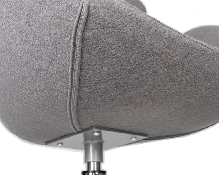 Кресло дизайнерское DOBRIN SWAN (серая ткань AF7, алюминиевое основание)_6