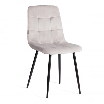 Стул CHILLY (mod. JSC-220) Велюр/металл , 44,5х52,5х88 см, Light grey (светло-серый) HLR14 / черный_0