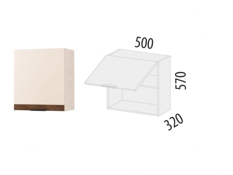 Шкаф над вытяжкой (с системой плавного закрывания) Дакота 103.12_1