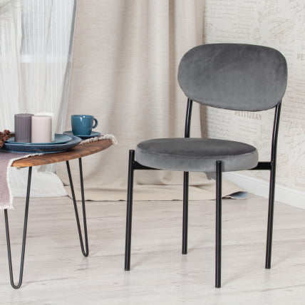 Стул REVO (mod. 7033) / 1 шт. в упаковке ткань/металл, 47х54х82 см, высота до сиденья 47 см, серый barkhat 26/черный_8