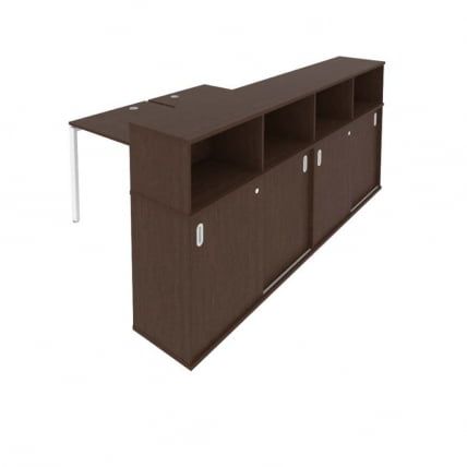 Рабочая станция с опорным шкафом-купе Metal System Б.РС-СШК-4.2 Венге/Белый_0