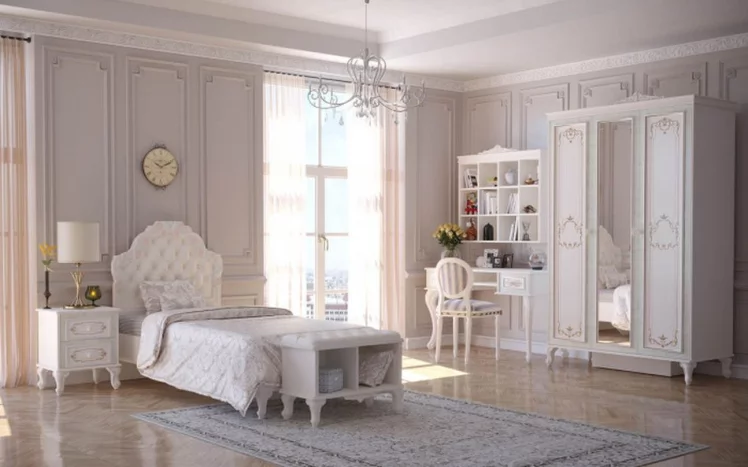 Комплект мебели для детской Луиза №2 Алебастр Шампань_0