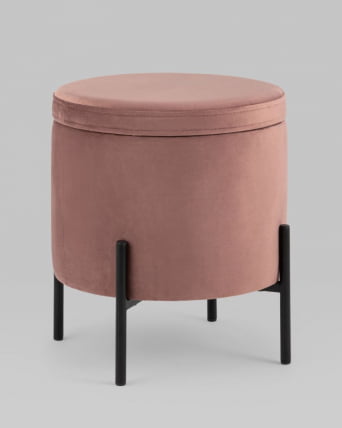 Пуф Грейс с ящиком велюр Пыльно-розовый_5