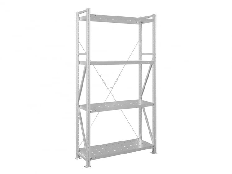 Стеллаж МС У 2000кс1000кс400/4 перфорированные полки / MS U 2000x1000x400/4_0