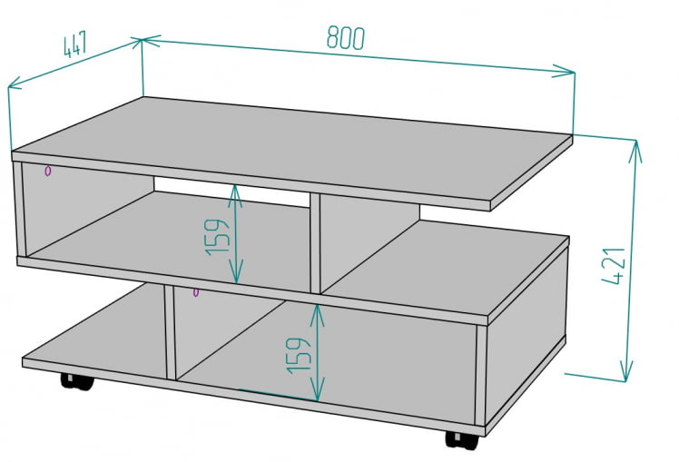 Стол журнальный TC21 421х800х447 (ЯАТ)_0