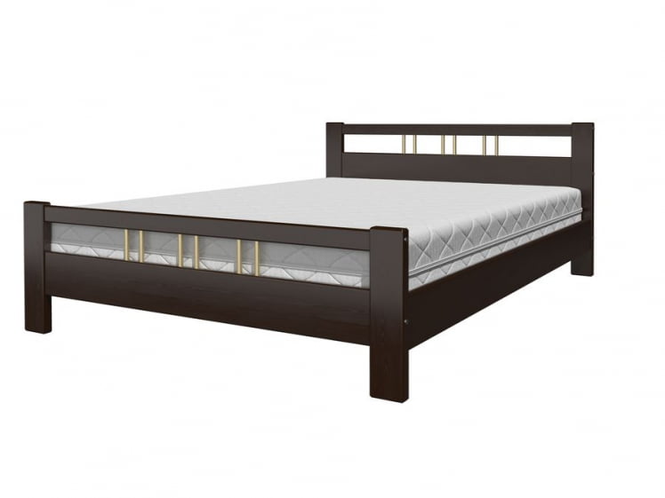 Кровать из массива Вероника 3 200х90 Орех темный_0