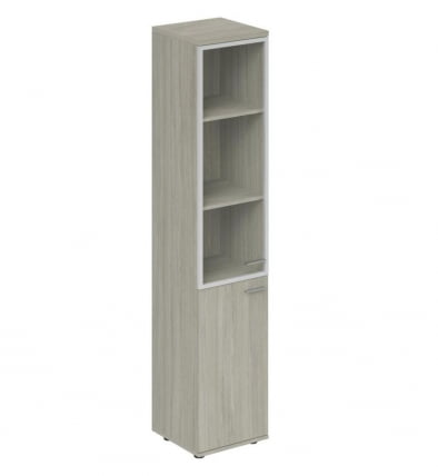 Шкаф высокий со стеклом, задняя стенка ХДФ (левый) Wing WN.702.OL.OL.AL.L Дуб светлый_0