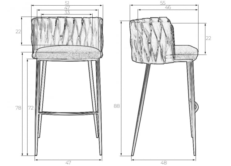 Стул барный DOBRIN EMMA GOLD (зеленый велюр (VF-08))_7