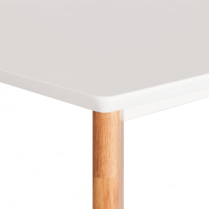 Стол обеденный Claire квадратный столешница МДФ, опоры дерево гевея, белый / натуральное дерево, 80 x 80 x 75см_2