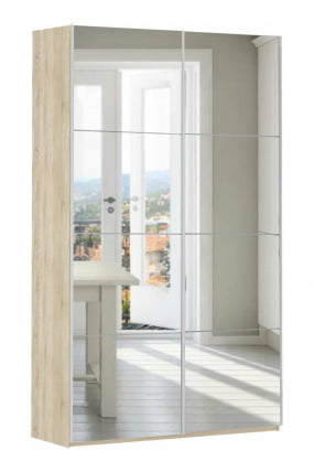 Шкаф-купе двухдверный Прайм 1600 Зеркало/Зеркало Дуб сонома_0