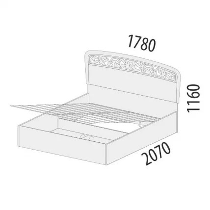 Кровать с подъемным механизмом 160*200 Катрин 92.21.1 Дуб венге Белый песок Санчо крем_1