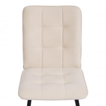 Стул обеденный Bari флок , 46х55х89, молочный/черный, 4_5