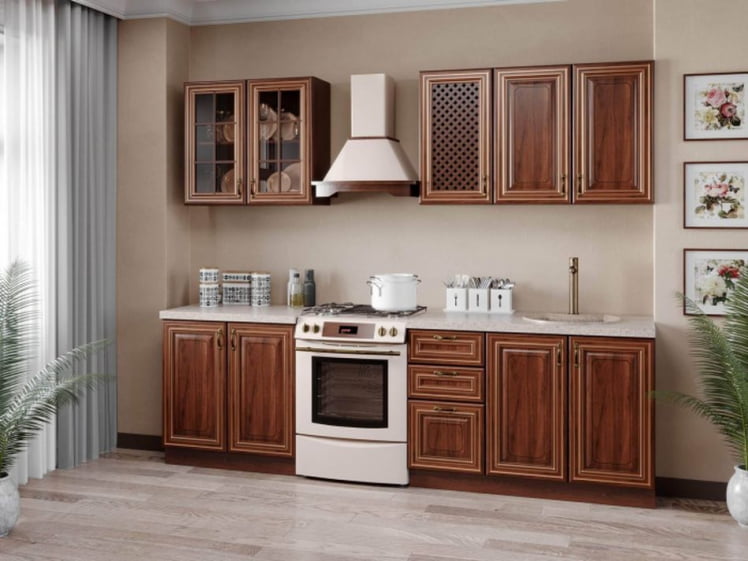 Шкаф кухонный 600 высокий с решеткой Кантри ЛД 235.596.000 Ноче Таволато_2