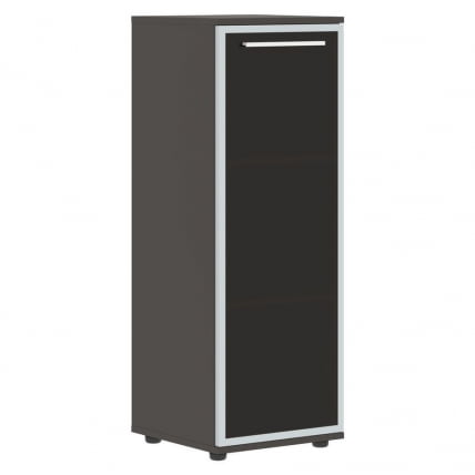 Шкаф-колонка со стеклянной дверью в металлической раме левый ЕДИС ЕМCС 42.7 Л Белый Мокко / EDIS EMCS L_0