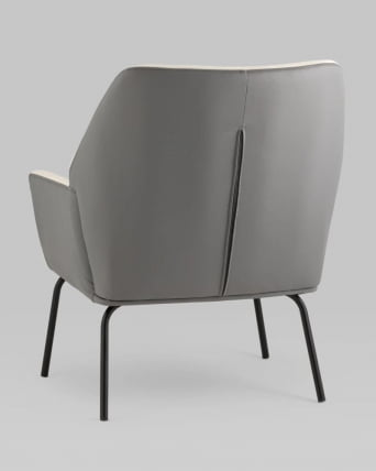 Кресло Харви Бежевый с серой экокожей_5