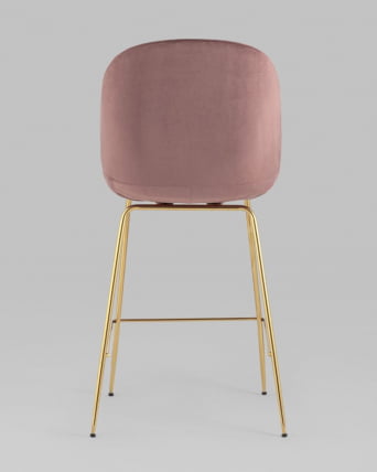 Стул полубарный Beetle со спинкой gold Темно-розовый_3