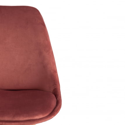 Стул TULIP SOFT (mod. 74) вельвет/дерево , 54 х 47 х 83 см , коралловый (HLR 44)/натуральный_5