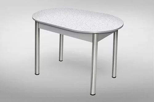 Стол обеденный Овальный ХРОМ 1 кат. 2048 ЛДСП орех_0