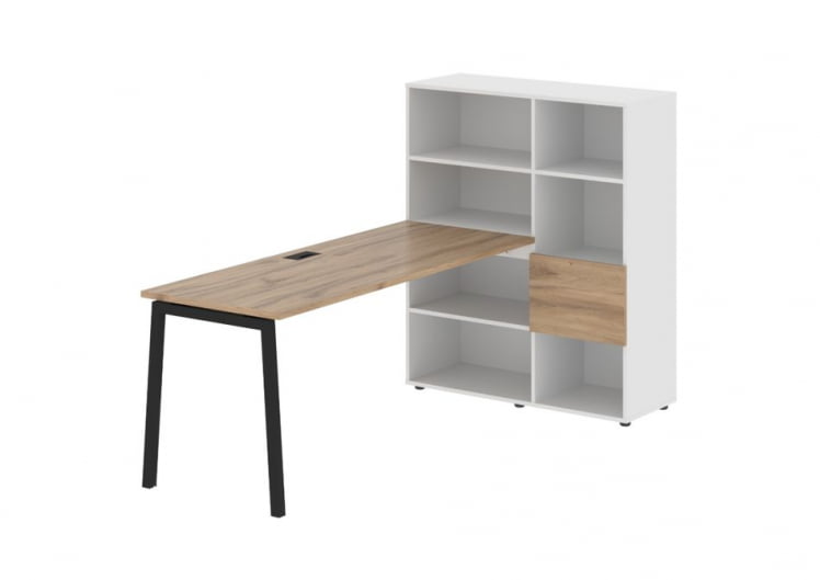 Рабочая станция EDIS ELRST 1117 Дуб Денвер светлый Черный Белый_0