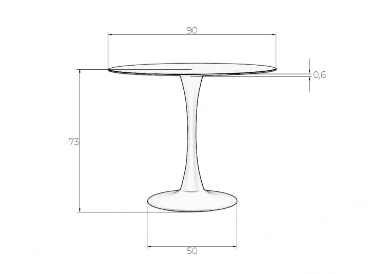 Стол обеденный MIA (белая столешница, белое основание)_4