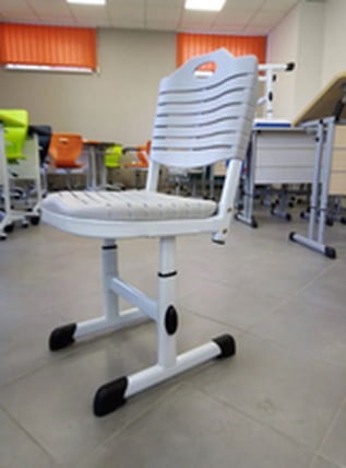 Ученический стул пластиковый (рост 5-7) Серый/Каркас белый_2