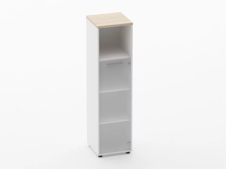 Шкаф 3 узкий 1 стеклянная дверь, с нишей Deka 10.16.16Пр Туя/Белый_0