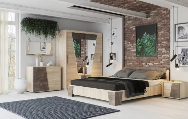 Тумба правая Санремо ТМ-004 Дуб сонома светлый Ателье темное_2