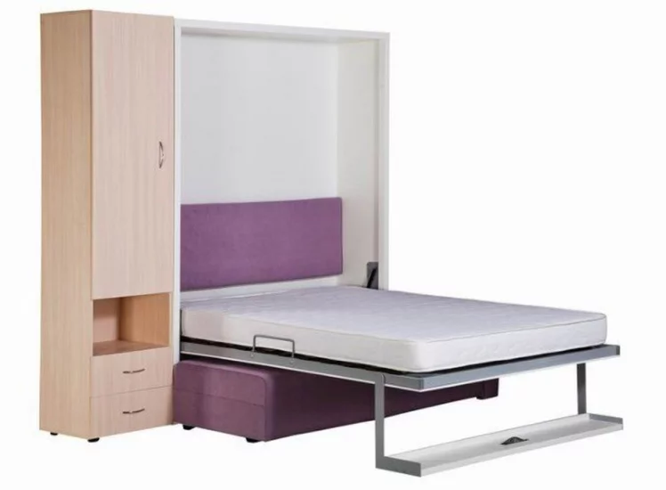 Шкаф-диван-кровать Смарт 1 3-в-1 левый 1600 Белая шагрень_2