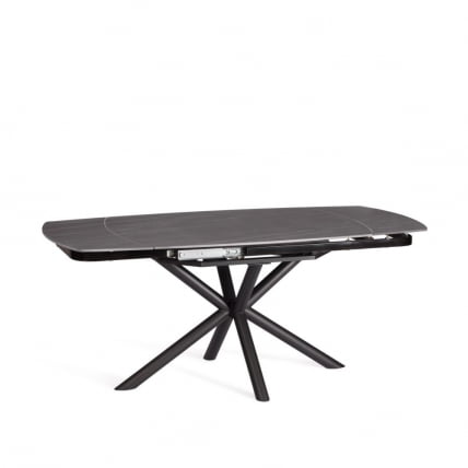 Стол обеденный Winston/Винстон столешница керамика (матовая) /опоры металл, темно-серый/черный, (120+30+30)x80x75 см_1