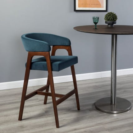 Кресло барное Baxter Б Blue/Темный орех_7