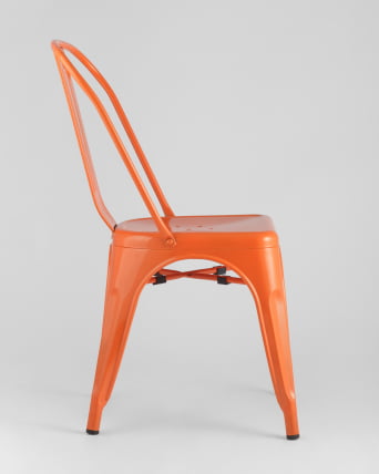 Стул TOLIX с высокой спинкой Оранжевый глянцевый_3